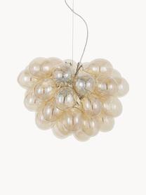 Glaskugel Pendelleuchte Gross, Baldachin: Nickel, verchromt, Beige, Ø 50 x H 45 cm