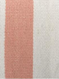 Tapis de couloir rayé corail et blanc Malte, Rouge corail, blanc