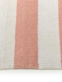Gestreepte loper Malte in roze/wit, Katoen, Roze, gebroken wit, 70 x 200 cm