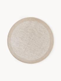 Rond laagpolig vloerkleed Kari, 100% polyester, GRS-gecertificeerd, Beigetinten, Ø 150 cm (maat M)