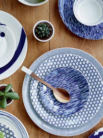 Sada vzorovaných snídaňových talířů z porcelánu Pacific, 6 dílů, Bílá, modrá