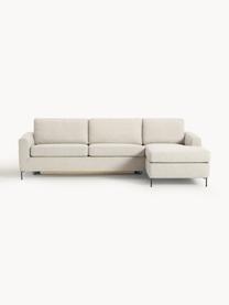 Schlafsofa Cucita (3-Sitzer) mit Matratze, Bezug: Webstoff (100% Polyester), Gestell: Massives Kiefernholz, Füße: Metall, lackiert Dieses P, Webstoff Hellbeige, B 274 x T 164 cm, Eckteil links