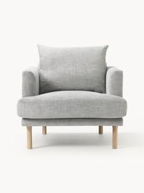 Sofa-Sessel Adrian, Bezug: 47 % Viskose, 23 % Baumwo, Gestell: Sperrholz, Füße: Eichenholz, geölt Dieses , Webstoff Hellgrau, B 90 x T 95 cm