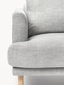 Sofa fauteuil Adrian, Bekleding: 47% viscose, 23% katoen, , Frame: multiplex, Poten: eikenhout, geolied Dit pr, Geweven stof lichtgrijs, B 90 x D 95 cm