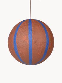 Weihnachtskugel Sphere, Ø 12 cm, 3 Stück, Baumwollzellstoff, Braun, Royalblau, Ø 12 cm