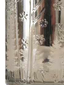 Windlichtenset Skage, 2-delig, Gelakt glas, Zilverkleurig, grijs, glanzend, Ø 7 cm