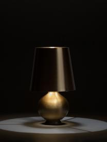 Lámpara de mesa artesanal pequeña de latón Fontana, Pantalla: latón, Estructura: latón, metal recubierto, Cable: plástico, Dorado, Ø 20 x Al 34 cm