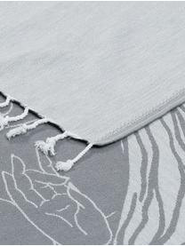 Telo fouta in cotone Buddha, 100% cotone
Qualità leggera, 180 g/m², Grigio, bianco latteo, Larg. 90 x Lung. 180 cm