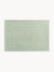 Tapis de bain à motif nid d'abeille Katharina, Vert sauge, larg. 50 x long. 70 cm