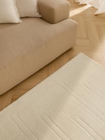 Tapis laine blanc crème tufté main Alan, Blanc crème, larg. 80 x long. 150 cm (taille XS)