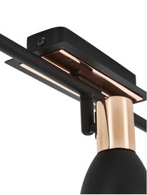 Faretti da soffitto neri Solaris, Paralume: acciaio verniciato, Attacco: nero, rame Paralume esterno: nero, Larg. 60 cm