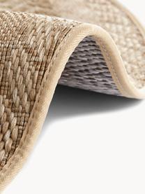 Rond in- & outdoor vloerkleed Almendro in jute look, 100% polypropyleen, Beige, Ø 160 cm (maat L)