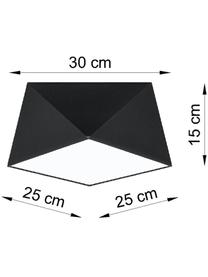 Plafoniera Koma, Materiale sintetico (PVC), Nero, Ø 30 x Alt. 15 cm