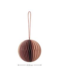 Baumanhänger Ball, 6 Stück, Papier, Beige, Apricot, Ø 5 cm