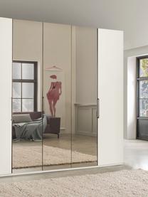 Draaideurkast Monaco met spiegeldeuren, 5 deuren, Handvatten: gecoat metaal, Wit, met spiegeldeuren, B 247 x H 216 cm