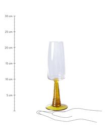 Champagneglas Swirl, 2 stuks, Glas, Transparant, geel, Ø 8 x H 22 cm, 290 ml