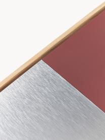 Sada nástěnných dekorací Duo, 4 díly, Dubové dřevo, dřevovláknitá deska střední hustoty (MDF), hliník, Dubové dřevo, stříbrná, rezavě červená, Š 50 cm, V 50 cm