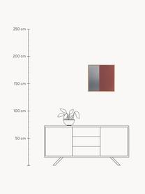 Set di 4 decorazioni da parete Duo, Legno di quercia, pannello di fibra a media densità (MDF), alluminio, Legno di quercia, argentato, rosso ruggine, Larg. 50 x Alt. 50 cm