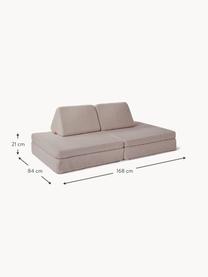 Modulares Kinder-Spielsofa Mila aus Teddy, handgefertigt, Bezug: Teddy (100 % Polyester) D, Teddy Nougat, B 168 x T 84 cm