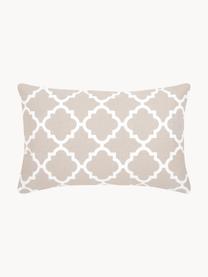 Housse de coussin rectangulaire imprimé graphique Lana, Coton, Beige, larg. 30 x long. 50 cm