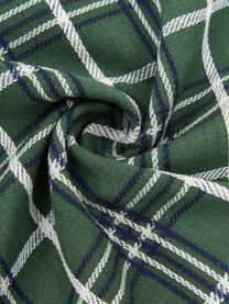 Károvaný obojstranný poťah na vankúš s lemom Stirling, 100 % bavlna, Zelená, tóny modrej, Š 45 x D 45 cm