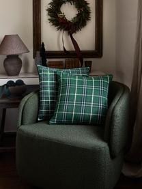 Dwustronna poszewka na poduszkę z lamówką Stirling, 100% bawełna, Zielony, kremowobiały, S 45 x D 45 cm