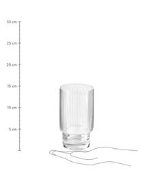 Ručně vyrobené sklenice s rýhovaným reliéfem Minna, 4 ks, Foukané sklo, Transparentní, Ø 8 cm, V 14 cm