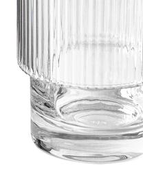 Verres à eau à relief rainuré Minna, 4 pièces, Verre, soufflé bouche, Transparent, Ø 8 x haut. 14 cm