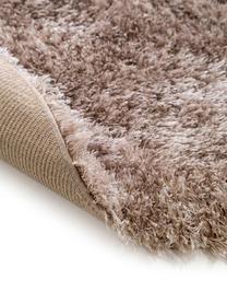 Glänzender Hochflor-Teppich Lea in Beige, rund, Flor: 50% Polyester, 50% Polypr, Beige, Ø 200 cm (Größe L)