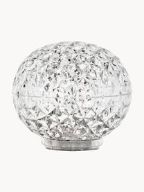 Kleine mobile LED-Tischlampe Mini Planet, dimmbar, Transparent, Silberfarben, Ø 16 x H 14 cm