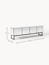 TV-Konsole Soran mit Spiegelglas-Oberfläche, Korpus: Mitteldichte Holzfaserpla, Schwarz, Spiegelglas, B 180 x H 55 cm