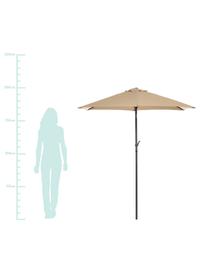 Parasol Siesta, Frame: gecoat aluminium, Bekleding: polyester, Beige, zwart, Ø 180 x H 200 cm