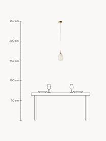 Petite suspension en verre dépoli Vario, Doré, transparent, Ø 14 x haut. 24 cm