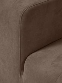 Módulo de esquina sofá Lena, Tapizado: tejido (88% poliéster, 12, Estructura: madera de pino, contracha, Patas: plástico, Tejido marrón oscuro, An 105 x F 106 cm, chaise longue izquierda