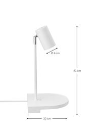 Moderne Wandleuchte Colly mit Stecker, Lampenschirm: Metall, beschichtet, Weiss, B 20 x H 43 cm