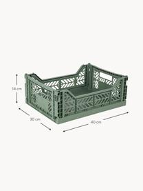 Caisson de rangement pliable Midi, larg. 40 cm, Plastique, Vert sauge, larg. 40 x prof. 30 cm