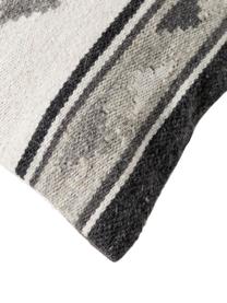 Funda de cojín de lana Dilan, estilo étnico, 80% algodón, 20% poliéster, Tonos grises, An 45 x L 45 cm