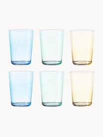 Vasos de colores Today, 6 uds., Vidrio, Azul, verde, amarillo, Ø 9 x Al 12 cm, 515 ml