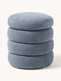 Pouf avec rangement Alto, Tissu gris-bleu, Ø 44 x haut. 48 cm