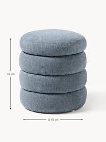 Puf con espacio de almacenamiento Alto, Tapizado: 96% poliéster, 4% acrílic, Estructura: madera de pino maciza, ma, Tejido gris azulado, Ø 43 x Al 48 cm