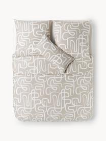 Baumwoll-Bettdeckenbezug Malu, Webart: Renforcé Fadendichte 144 , Hellbeige, Weiß, B 200 x L 200 cm