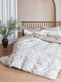 Housse de couette en coton Malu, Beige clair, blanc, larg. 200 x long. 200 cm