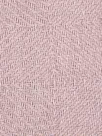 Plaid Sorbet in Rosa mit Pompoms, 100% Baumwolle, Altrosa, 130 x 170 cm