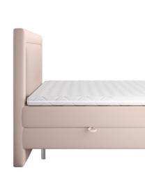 Prémiová sametová boxspring postel  s úložným prostorem Joy, Růžová, 140 x 200 cm, stupeň tvrdosti H3