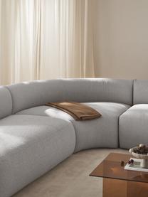 Module d'angle arrondi Sofia, Tissu gris, larg. 190 x prof. 103 cm