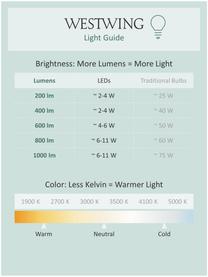 Lámpara de pie solar regulable de madera Standby, Pantalla: polietileno, Blanco, beige, Ø 34 x Al 150 cm