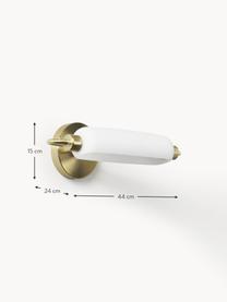 LED-Wandleuchte Tate, Lampenschirm: Opalglas, Goldfarben, Weiß, B 44 x H 15 cm