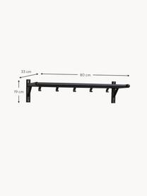 Perchero de pared en roble Milford, Negro, An 80 cm