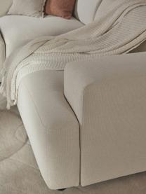Grand canapé d'angle 4 places Melva, Tissu blanc cassé, larg. 339 x prof. 220 cm, dossier à droite