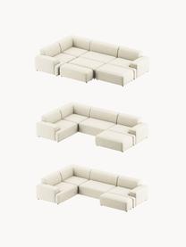 Divano angolare grande 4 posti Melva, Rivestimento: 100% poliestere Con 115.0, Struttura: legno massiccio di pino e, Piedini: plastica Questo prodotto , Tessuto bianco latte, Larg. 339 x Prof. 220 cm, chaise-longue a sinistra